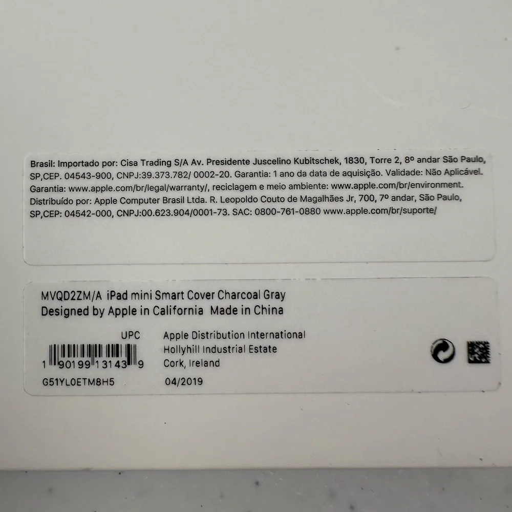 NEW Apple iPad mini 5th Generation Smart Cover Charcoal Gray